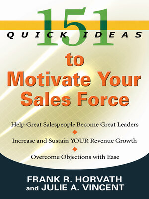 cover image of 151 Quick Ideas to Motivate Your Sales Force